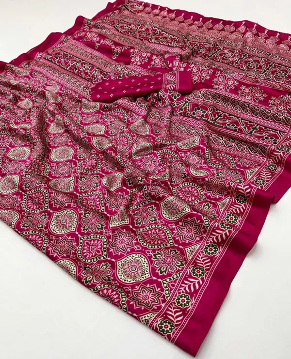 The_Vulture_Rani_Ajarakh_Printed_Soft_Gaji_Silk_Natural_Print_Saree_With_Blouse_piece_for_Women