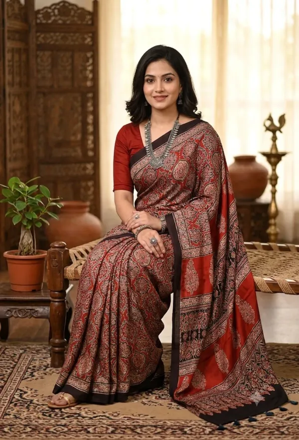 The_Vulture_Red_Ajarakh_Printed_Soft_Gaji_Silk_Natural_Print_Saree_With_Blouse_piece_for_Women