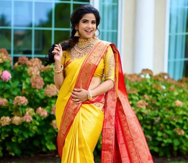 Yellow_Soft_Silk_Saree_With_Unstitched_Blouse_For_Women