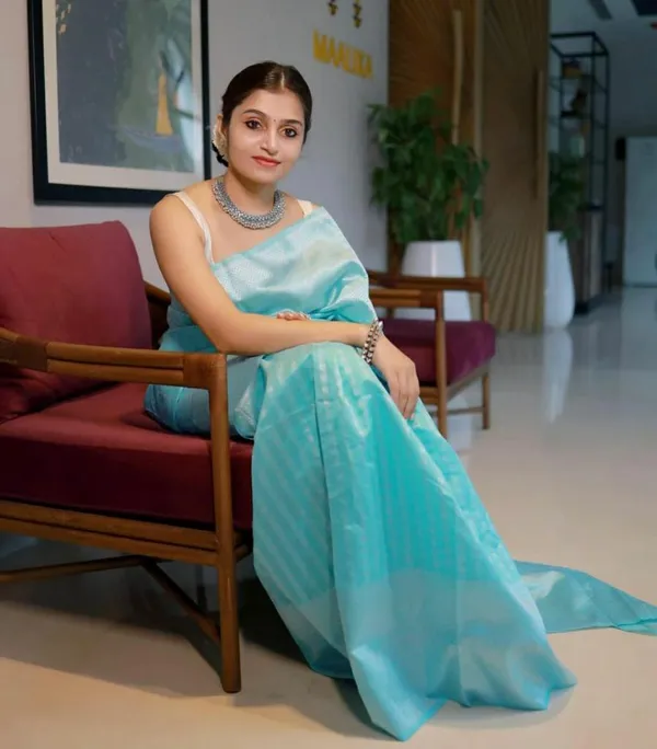Sky_Blue_Soft_Silk_Saree_With_Unstitched_Blouse_For_Women