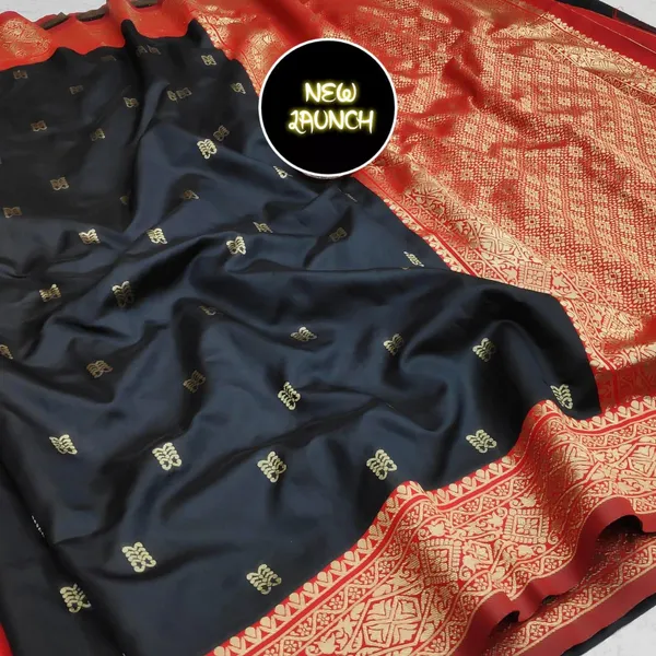 Black_Soft_Silk_Saree_With_Unstitched_Blouse_For_Women