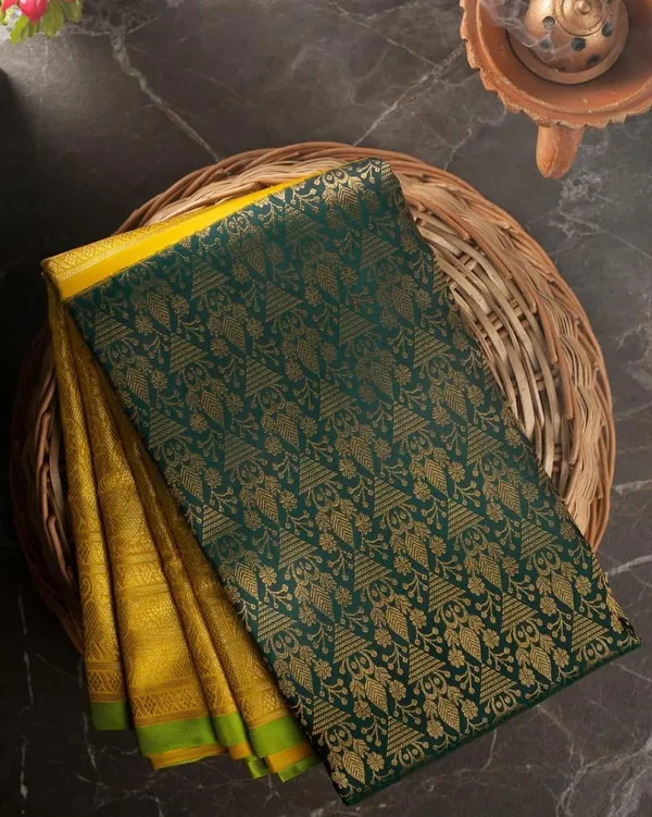 Yellow_Soft_Silk_Saree_With_Unstitched_Blouse_For_Women