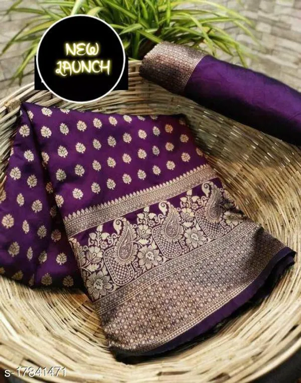 Deep_Purpule_Soft_Silk_Saree_With_Unstitched_Blouse_For_Women