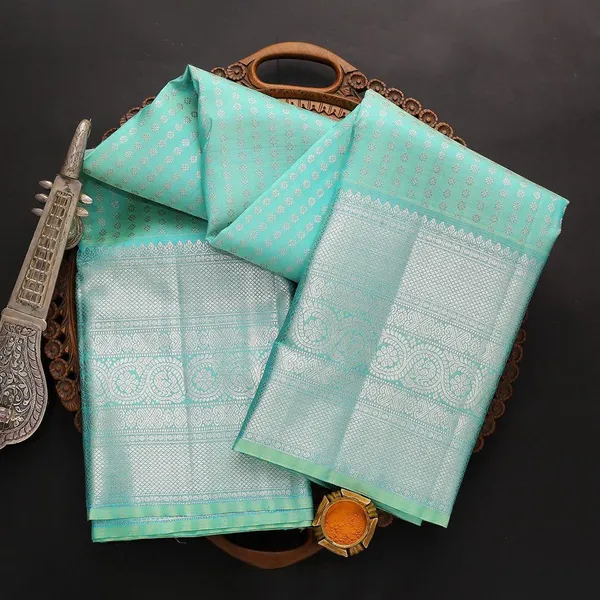 Sky_Blue_Soft_Silk_Saree_With_Unstitched_Blouse_For_Women