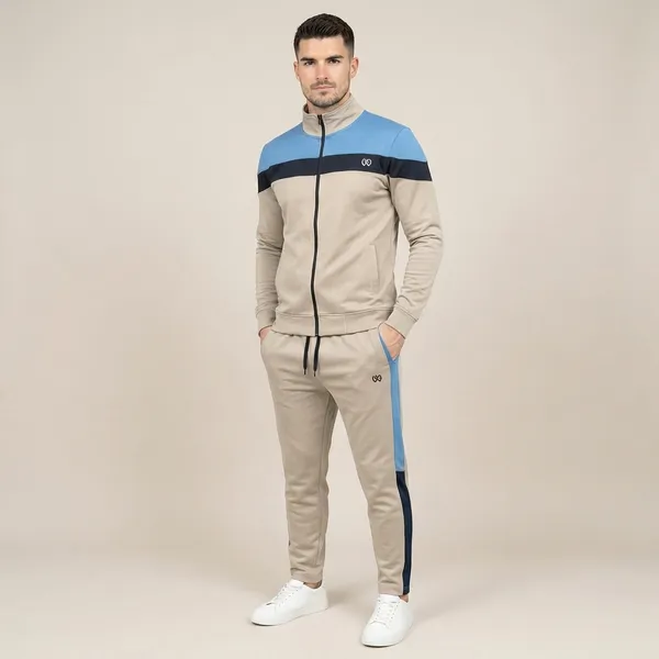 Beige_And_Blue_Premium_Polyester_And_Spandex_Tracksuit_For_Men