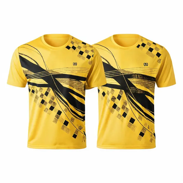 Yellow_Premium_Polyester_And_Spandex_Sports_T-Shirt_For_Men