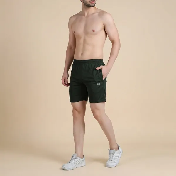 Olive_Green_Premium_Polyester_And_Spandex_Sports_Shorts_For_Men