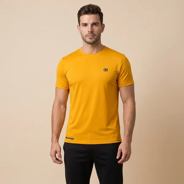 Yellow_Premium_Polyester_And_Spandex_Sports_T-Shirt_For_Men