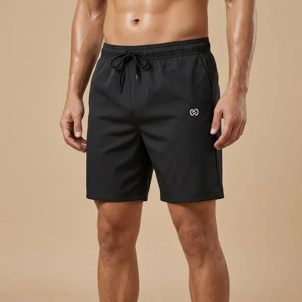 Black_Premium_Polyester_And_Spandex_Sports_Shorts_For_Men