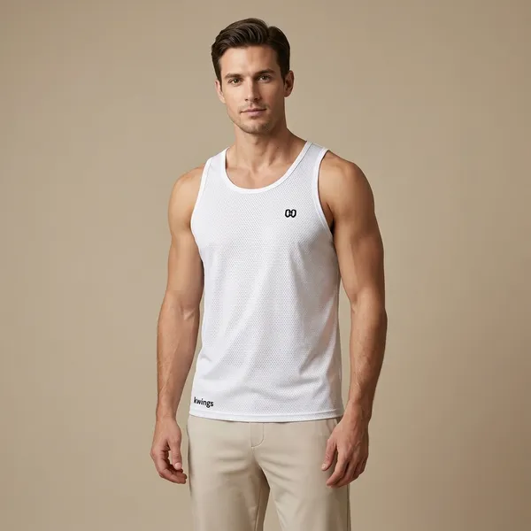 White_Premium_Polyester_And_Spandex_Tank_Top_For_Men