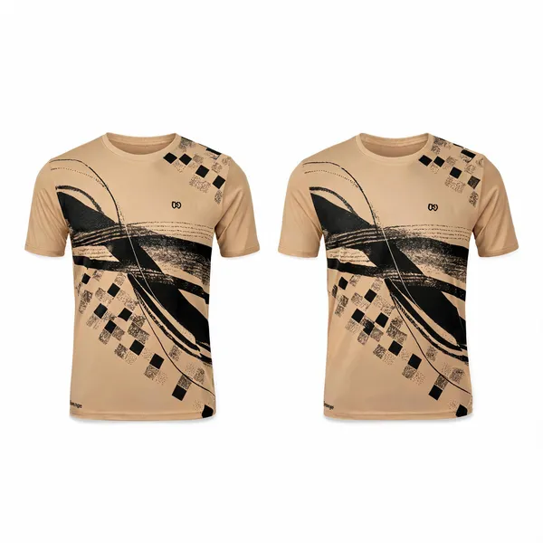 Beige_Premium_Polyester_And_Spandex_Sports_T-Shirt_For_Men