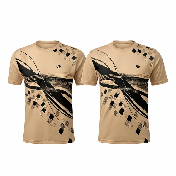 Beige_Premium_Polyester_And_Spandex_Sports_T-Shirt_For_Men