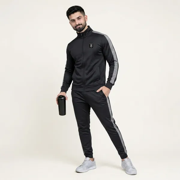 Black_Premium_Polyester_And_Spandex_Tracksuit_For_Men