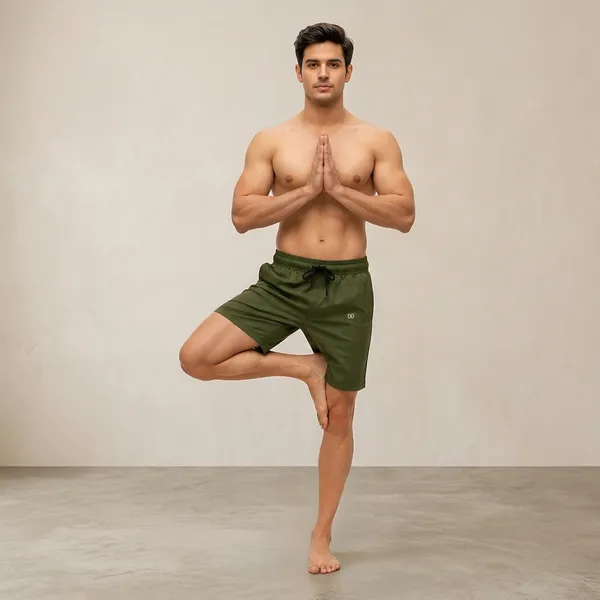 Olive_Green_Premium_Polyester_And_Spandex_Sports_Shorts_For_Men