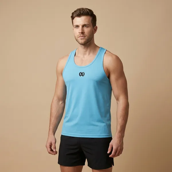 Sky_Blue_Premium_Polyester_And_Spandex_Tank_Top_For_Men