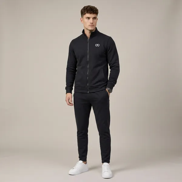 Black_Premium_Polyester_And_Spandex_Tracksuit_For_Men