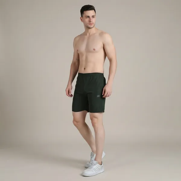 Olive_Green_Premium_Polyester_And_Spandex_Sports_Shorts_For_Men