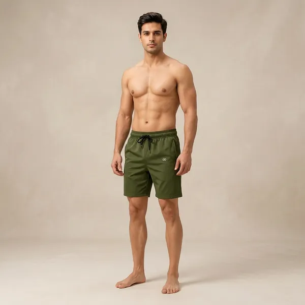Olive_Green_Premium_Polyester_And_Spandex_Sports_Shorts_For_Men