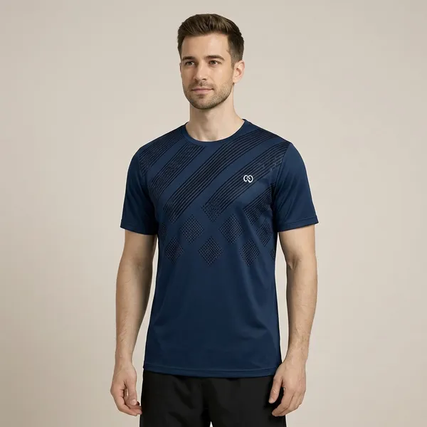 Navy_Premium_Polyester_And_Spandex_Sports_T-Shirt_For_Men