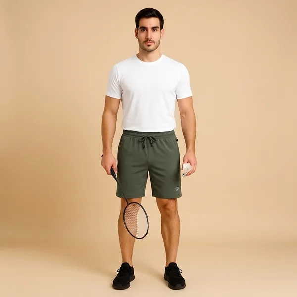 Olive_Green_Premium_Polyester_And_Spandex_Sports_Shorts_For_Men