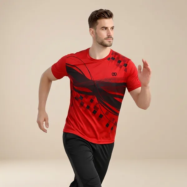 Red_Premium_Polyester_And_Spandex_Sports_T-Shirt_For_Men