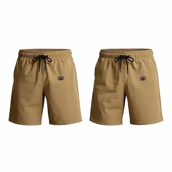 Khaki_Premium_Polyester_And_Spandex_Sports_Shorts_For_Men
