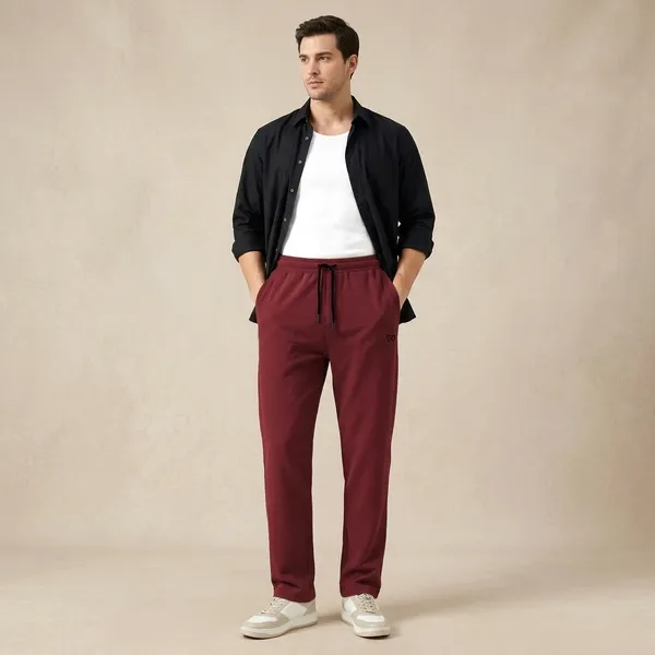 Maroon_Premium_Polyester_And_Spandex_Track_Pants_For_Men
