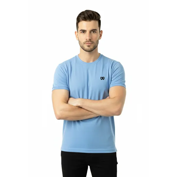 Sky_Blue_Premium_Polyester_And_Spandex_Sports_T-Shirt_For_Men