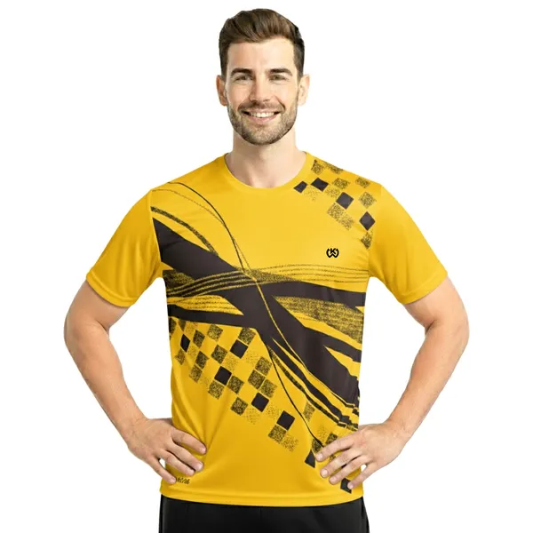 Yellow_Premium_Polyester_And_Spandex_Sports_T-Shirt_For_Men