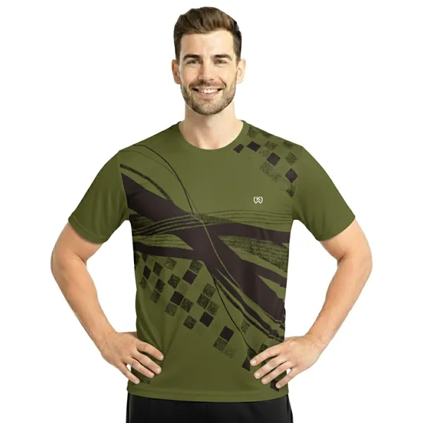 Olive_Green_Premium_Polyester_And_Spandex_Sports_T-Shirt_For_Men