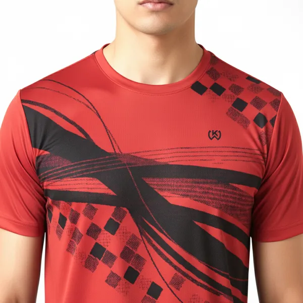 Red_Premium_Polyester_And_Spandex_Sports_T-Shirt_For_Men