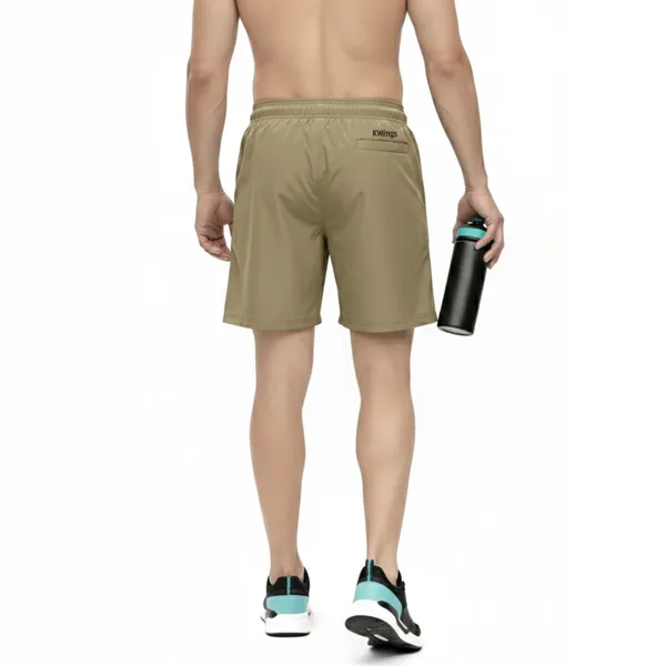 Khaki_Premium_Polyester_And_Spandex_Sports_Shorts_For_Men