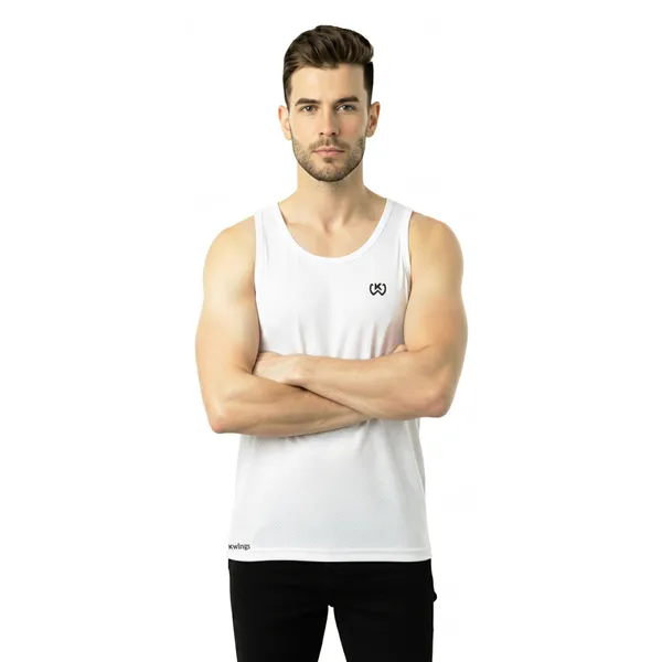 White_Premium_Polyester_And_Spandex_Tank_Top_For_Men