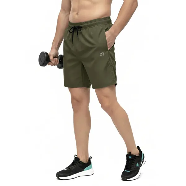 Olive_Green_Premium_Polyester_And_Spandex_Sports_Shorts_For_Men