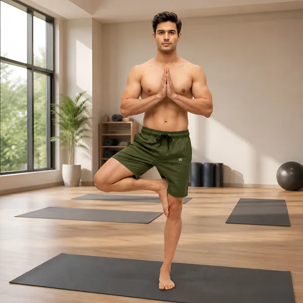 Olive_Green_Premium_Polyester_And_Spandex_Sports_Shorts_For_Men