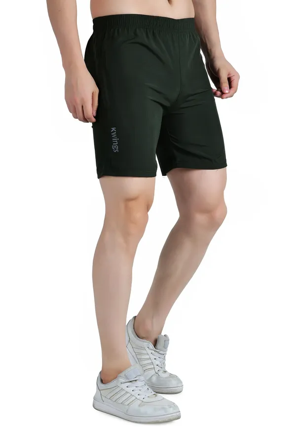 Olive_Green_Premium_Polyester_And_Spandex_Sports_Shorts_For_Men