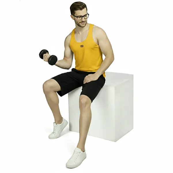 Yellow_Premium_Polyester_And_Spandex_Tank_Top_For_Men
