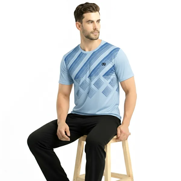 Sky_Blue_Premium_Polyester_And_Spandex_Sports_T-Shirt_For_Men