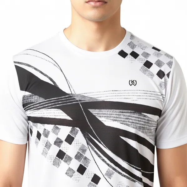 White_Premium_Polyester_And_Spandex_Sports_T-Shirt_For_Men