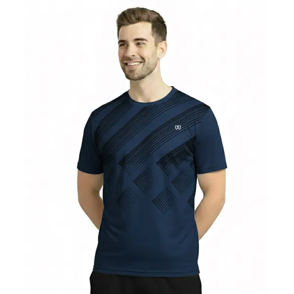 Navy_Premium_Polyester_And_Spandex_Sports_T-Shirt_For_Men