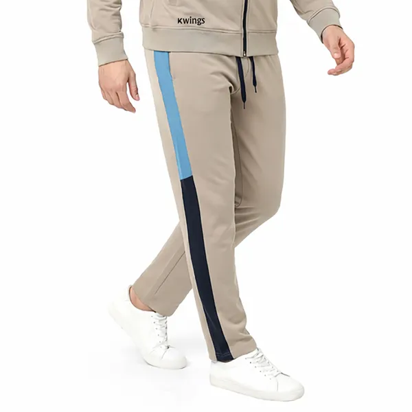 Beige_And_Blue_Premium_Polyester_And_Spandex_Tracksuit_For_Men