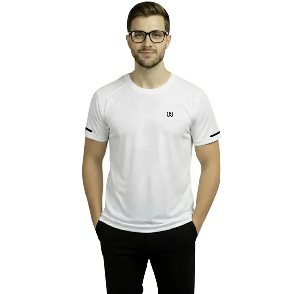 White_Premium_Polyester_And_Spandex_Sports_T-Shirt_For_Men