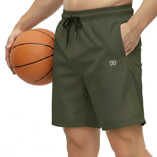 Olive_Green_Premium_Polyester_And_Spandex_Sports_Shorts_For_Men