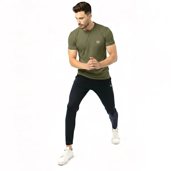 Olive_Green_Premium_Polyester_And_Spandex_Sports_T-Shirt_For_Men