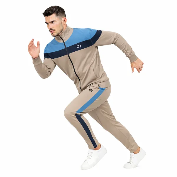 Beige_And_Blue_Premium_Polyester_And_Spandex_Tracksuit_For_Men