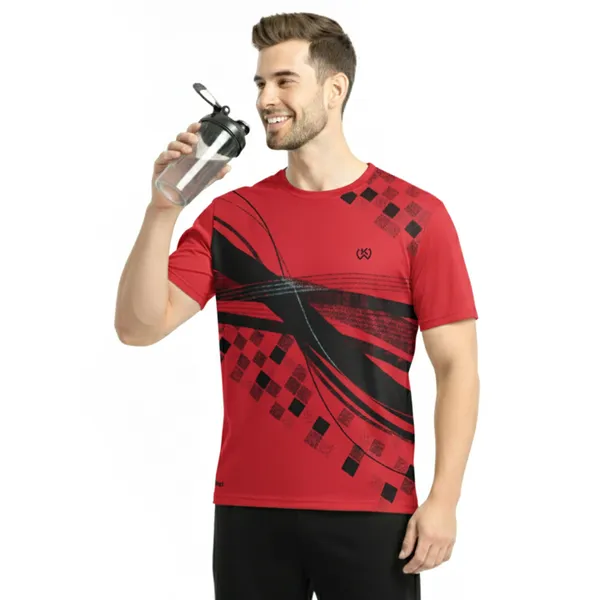 Red_Premium_Polyester_And_Spandex_Sports_T-Shirt_For_Men