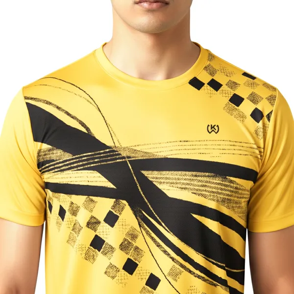 Yellow_Premium_Polyester_And_Spandex_Sports_T-Shirt_For_Men