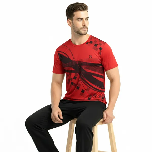 Red_Premium_Polyester_And_Spandex_Sports_T-Shirt_For_Men