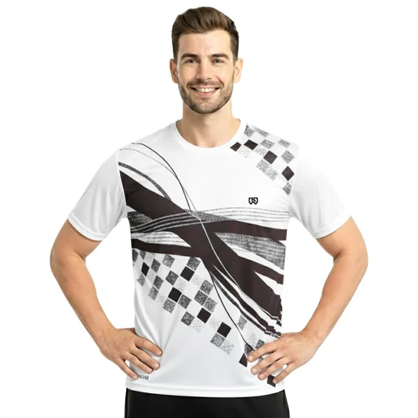 White_Premium_Polyester_And_Spandex_Sports_T-Shirt_For_Men