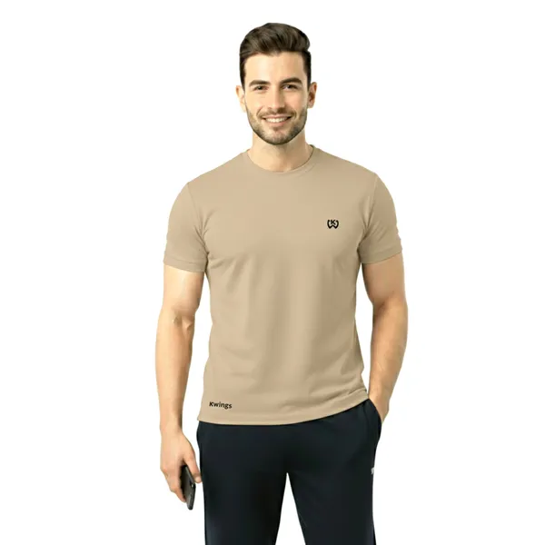 Beige_Premium_Polyester_And_Spandex_Sports_T-Shirt_For_Men